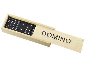 Gra Domino w drewnianym pudełku 28 elementów - Leantoys