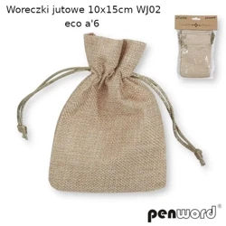 Woreczki jutowe eco 10x15cm 6szt - Penword