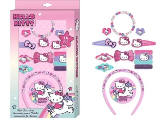Zestaw akcesoriów do włosów Hello Kitty 14 elementów HK50103 - Kids Euroswan