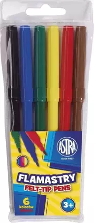 Flamastry 6 kolorów ASTRA - ASTRA papiernicze