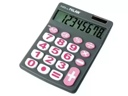 Kalkulator 8 pozycji duże klawisze szary MILAN