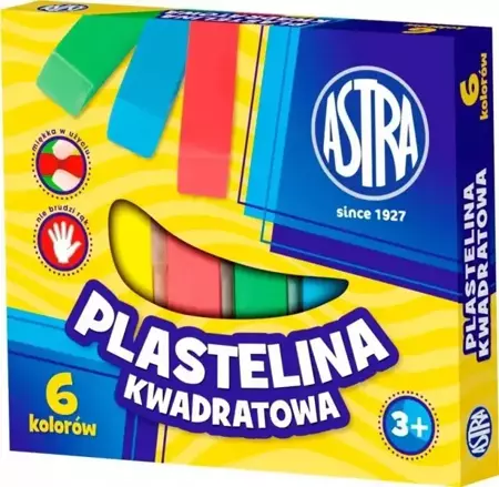 Plastelina kwadratowa 6 kolorów ASTRA - ASTRA papiernicze