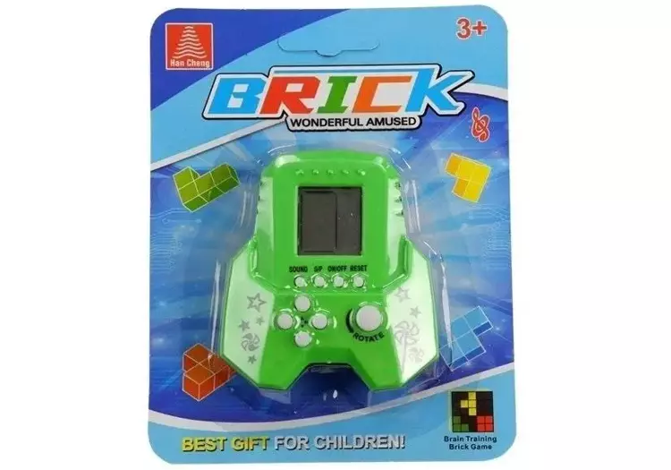 Gra elektroniczna tetris bricks rakieta zielona - Leantoys