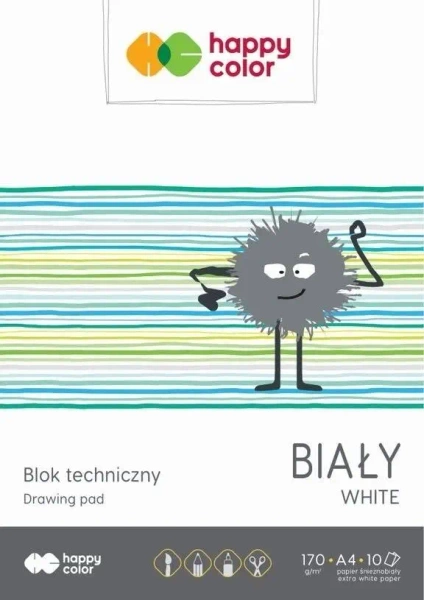 Blok techniczny biały A4/10K HAPPY COLOR - GDD