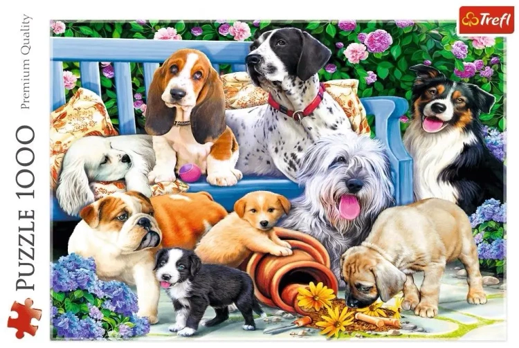 Trefl- Puzzle 1000 el. Psy w ogrodzie