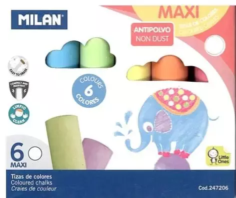 Kreda kolorowa MAXI 6 kolorów MILAN