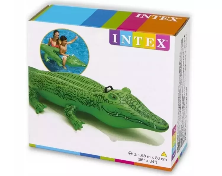 Intex Materac dmuchany aligator 168x86cm 58546