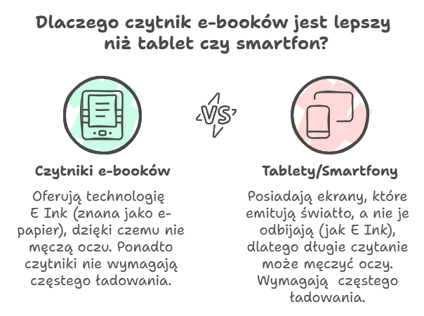 Dlaczego czytnik e-booków jest lepszy niż tablet czy smartfon?