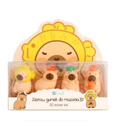 Gumki do mazania 3D Kapibara 4szt - Dalprint