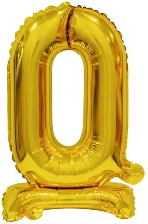 Balon foliowy mini cyfra 0 ze stopką złota 22x40cm - Amscan
