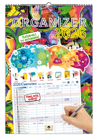 Kalendarz 2026 A3 ścienny jednostronny organizer - Pan Kalendarzyk