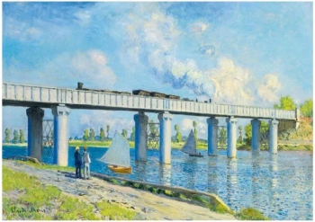 Puzzle 1000 Widok na most kolejowy w Argenteuil - Bluebird Puzzle