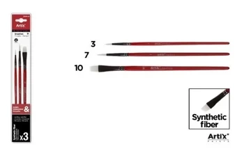 Pędzle syntetyczne miękkie 3szt - Artix