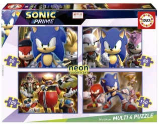 Puzzle 4w1 Sonic Prime (fluorescencyjne) - Educa