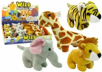 Mini pluszaki zwierzątek safari 4 wzory - Leantoys