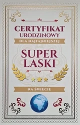Karnet Certyfikat Urodzinowy Super Laski - YEKU
