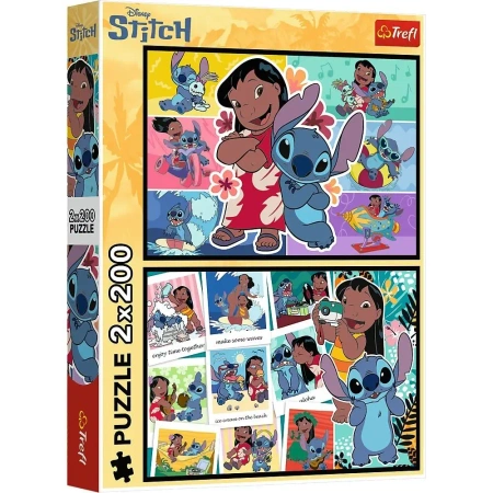 Puzzle 2x200 Wesołe życie Stitcha TREFL
