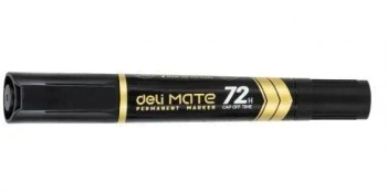Marker permanentny dwustronny czarny (10szt) DELI