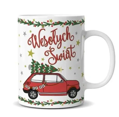 Kubek Premium Q Boże Narodzenie fiat - Kukartka