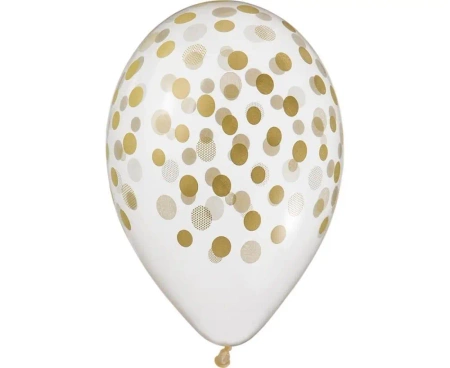 Balony Premium Hel konfetti złote 33cm 5szt - Godan