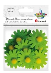 Filcowe dekoracje 3D kwiaty zielone 10szt - Titanum