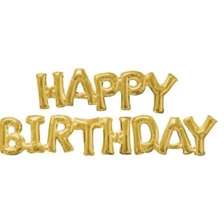Balon foliowy Happy Birthday złoty - Amscan