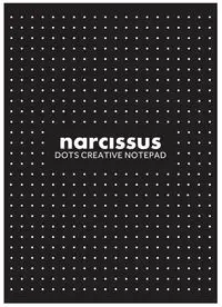 Blok A4 w kropki, czarny, klejony z góry 60 kartek - Narcissus