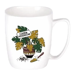 Kubek ceramiczny biały Czasem przesadzam - Nadwyraz