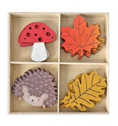 Kształty z drewna jesień 7cm 16szt - Dalprint dpCraft