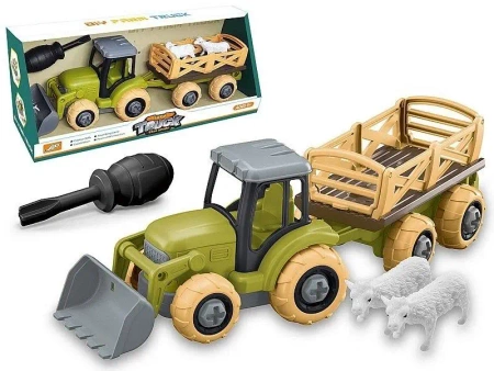 Traktor do skręcania z przyczepą 30x9x11,5cm - ADAR