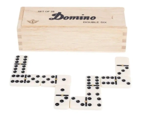Domino Double 6 w drewnianym etui LONGFIELD - Quint