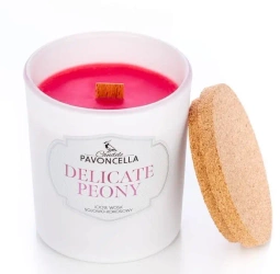 Świeczka sojowa Delicate Peony biała 135g - Pavoncella