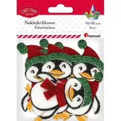 Naklejki filcowe 3D pingwiny 6szt - Titanum