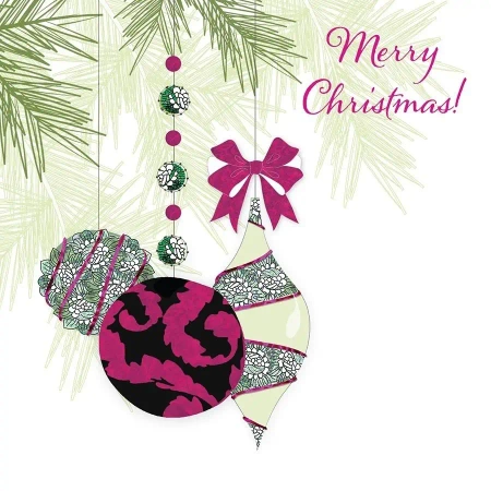 Karnet Swarovski kwadrat CL0608 Święta Bombki - Clear Creations