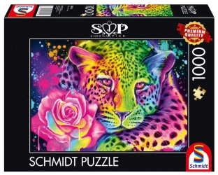 Puzzle 1000 PQ Sheena Pike Kolorowy lampart 112322 - Schmidt Puzzle