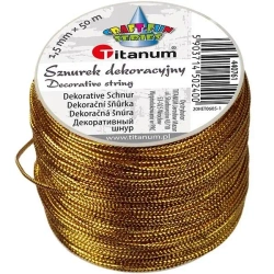 Sznurek metalizowany z rdzeniem 1.5mmx30m złoty - Titanum