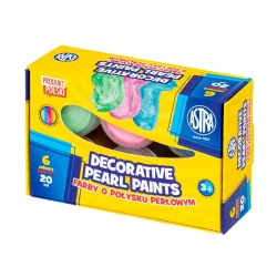 Farby dekoracyjne Astra o połysku perłowym 6 kolorów po 20 ml - ASTRA art-pap