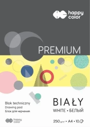 Blok techniczny biały A4/10K Premium HAPPY COLOR - GDD