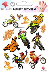 Tatuaże zmywalne dla dzieci Motory i motocykliści - All4Kids