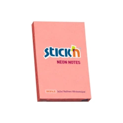 Notes samoprzylepny 76x51 mm różowy neon 100 kartek - STICKN