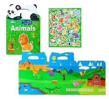 Książeczka z naklejkami wielorazowymi zwierzęta