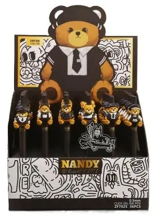 Długopis żelowy Bear 0,5mm nieb (36szt) - Cresco