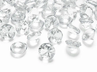 Diamentowe konfetti bezbarwny 20mm 10szt - PartyDeco