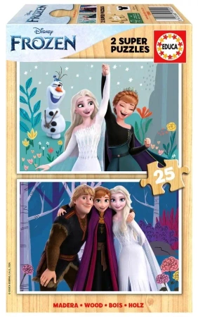 Puzzle drewniane 2x25 Kraina Lodu - Educa