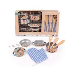 Metalowy zestaw garnków dla dzieci - Lena