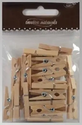 Klamerki drewniane naturalne 30mm 25szt - Galeria Hobby