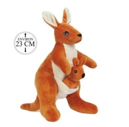Pluszowy Bozami Kangur z młodym 23cm+mały 9 cm - Ciuciubabka