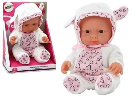 Lalka bobas białe ubranko 21cm - Leantoys