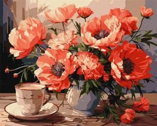 Malowanie po numerach - Bukiet z makami 40x50cm - Ideyka