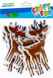 Ozdoba filcowa samoprzylepna sarenka 12szt - Craft with Fun